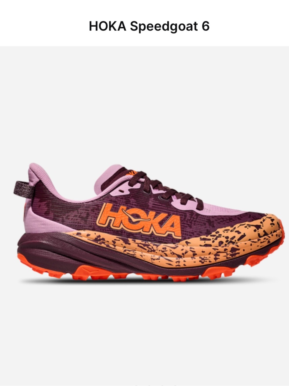 HOKA Speedgoat 6 big kids Trail Running Shoe - Pink/Orange 1156933-FWR